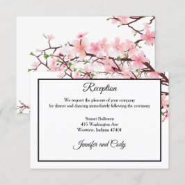 Spring Cherry Blossom Pink Weddenschappen Receptio Informatiekaartje