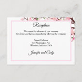 Spring Cherry Blossom Pink Weddenschappen Receptio Informatiekaartje (Voorkant)