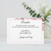 Spring Cherry Blossom Pink Weddenschappen Receptio Informatiekaartje (Staand voorkant)