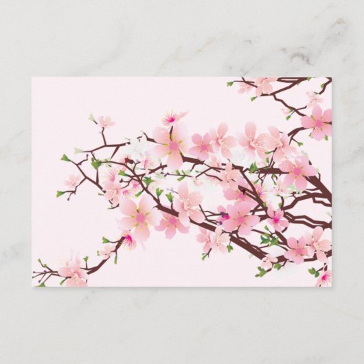 Spring Cherry Blossom Pink Weddenschappen Receptio Informatiekaartje (Achterkant)