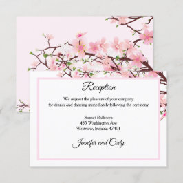 Spring Cherry Blossom Pink Weddenschappen Receptio Informatiekaartje