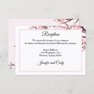 Spring Cherry Blossom Pink Weddenschappen Receptio Informatiekaartje