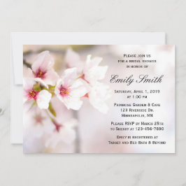 Spring Cherry Blossom Pink White Vrijgezellenfeest Kaart