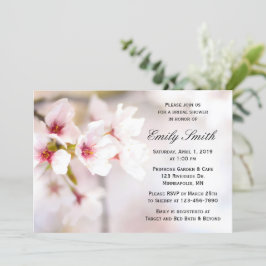 Spring Cherry Blossom Pink White Vrijgezellenfeest Kaart