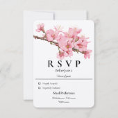 Spring cherry blossom RSVP-kaart Kaart (Voorkant)