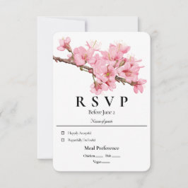 Spring cherry blossom RSVP-kaart Kaart