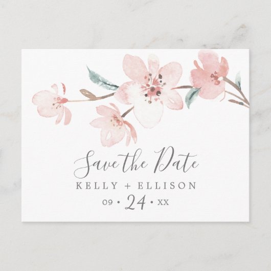 Spring Cherry Blossom Save the Date Briefkaart (Voorkant)