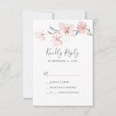 Spring Cherry Blossom Simple RSVP-kaart RSVP Kaartje (Voorkant)