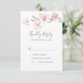 Spring Cherry Blossom Simple RSVP-kaart RSVP Kaartje (Staand voorkant)