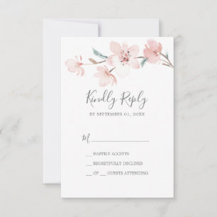 Spring Cherry Blossom Simple RSVP-kaart RSVP Kaartje