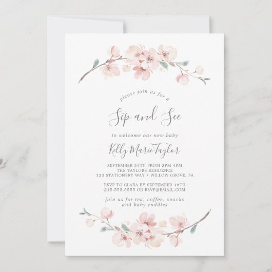 Spring Cherry Blossom Sip en See Kaart (Voorkant)