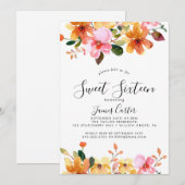 Spring Cherry Blossom Sweet Sixteen Birthday Kaart (Voorkant / Achterkant)