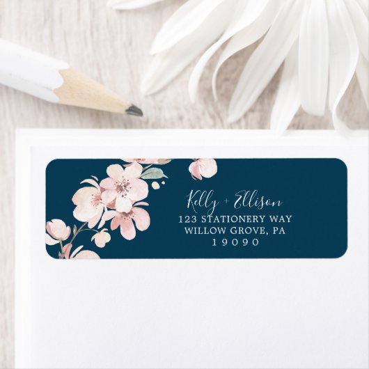 Spring Cherry Blossom | Terugzendadres marine Etiket (Insitu)