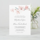 Spring Cherry Blossom Traditional Wedding Kaart (Staand voorkant)