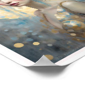 Spring Cherry Blossom Vrouw met donkere haarcirkel Poster (Hoek)