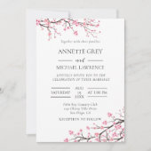 Spring Cherry Blossom Wedding Invitation Kaart (Voorkant)