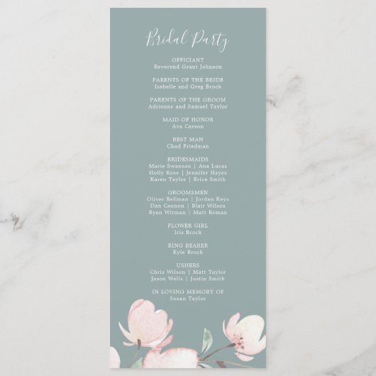 Spring Cherry Blossom Wedding Programma Programmakaart (Achterkant)