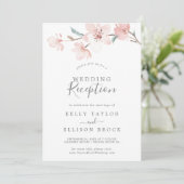 Spring Cherry Blossom Wedding Reception Kaart (Staand voorkant)