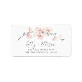 Spring Cherry Blossom Wedding RSVP Adresetiketten Etiket (Voorkant)