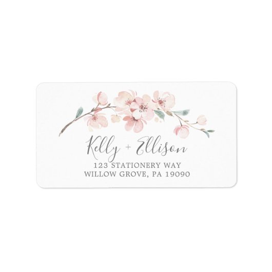 Spring Cherry Blossom Wedding RSVP Adresetiketten Etiket (Voorkant)