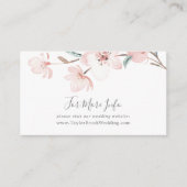 Spring Cherry Blossom Wedding Website Informatiekaartje (Voorkant)