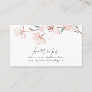 Spring Cherry Blossom Wedding Website Informatiekaartje