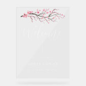 Spring Cherry Blossom Wedding Welkom acryl teken Acryl Bord (Voorkant)