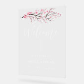 Spring Cherry Blossom Wedding Welkom acryl teken Acryl Bord (Hoek)