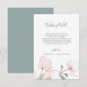 Spring Cherry Blossom Wedding Wishing Well Kaart