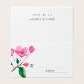 Spring Cherry Blossom. Wedstrijktafel-plaatskaart Kaart (Buitenkant ongevouwen)
