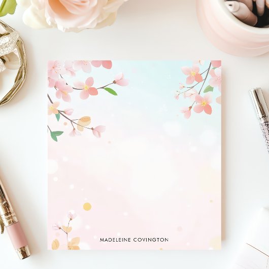 Spring Cherry Blossoms Branches Gepersonaliseerde  Notitieblok