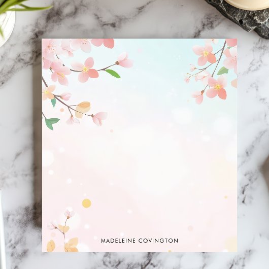 Spring Cherry Blossoms Branches Gepersonaliseerde  Notitieblok