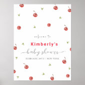 Spring Cherry Sweet Baby shower Welkomstbord Poster (Voorkant)