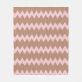 Spring Chevron in bruin, roze en perzand Fleece Deken (Voorkant)