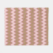 Spring Chevron in bruin, roze en perzand Fleece Deken (Voorkant (Horizontaal))