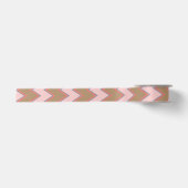 Spring Chevron in bruin, roze en perzand Satijnen Lint (Voorkant)