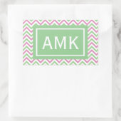Spring Chevron Monogram Rechthoekige Sticker (Tas)