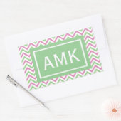 Spring Chevron Monogram Rechthoekige Sticker (Envelop)