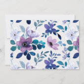 Spring Chic Painted Paars and Blauwgroen Peony Wed Kaart (Achterkant)