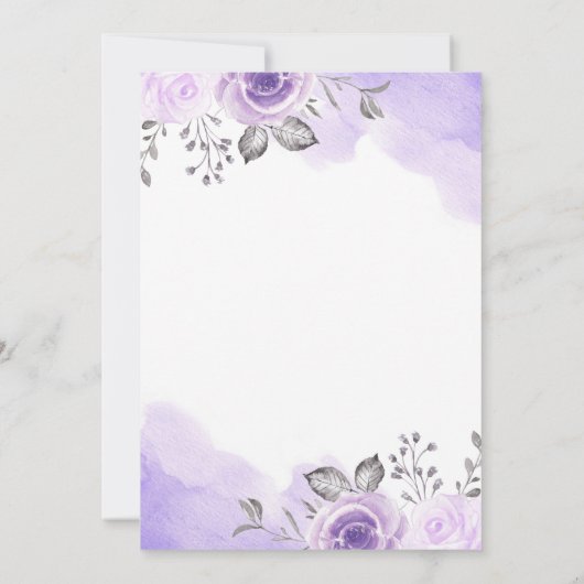 Spring Chic Pastel Purple Flowers Engagement Party Kaart (Achterkant)