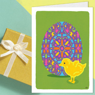 Spring Chick and Egg Blank Kaart