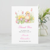 Spring Chick Baby shower Bedankkaart (Staand voorkant)