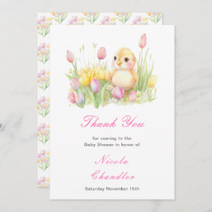 Spring Chick Baby shower Bedankkaart
