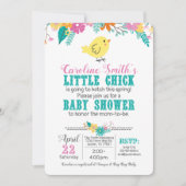 Spring Chick Baby shower Geslacht Neutraal Blauw R Kaart (Voorkant)