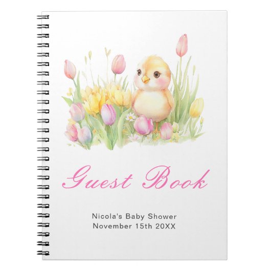 Spring Chick Baby Shower Guest Book Notitieboek (Voorkant)