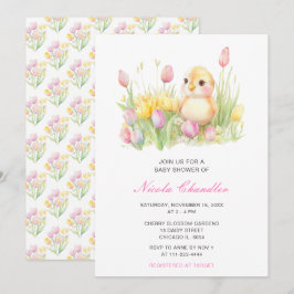 Spring Chick Baby shower Kaart