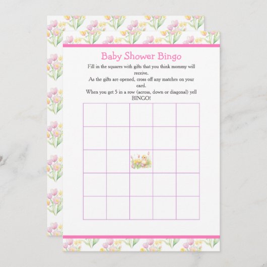 Spring Chick Baby shower Kaart (Voorkant / Achterkant)