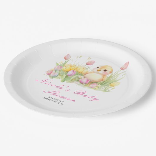 Spring Chick Baby shower Papieren Bordje (Gekanteld)