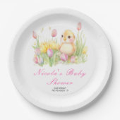 Spring Chick Baby shower Papieren Bordje (Voorkant)