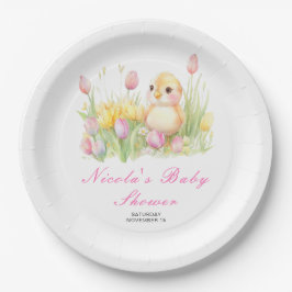 Spring Chick Baby shower Papieren Bordje